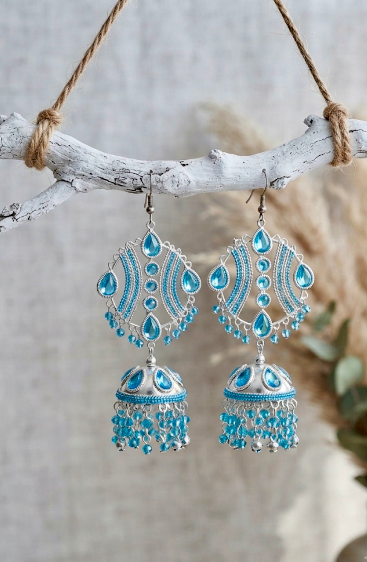 MEHRU Viral Blue Long Jhumka