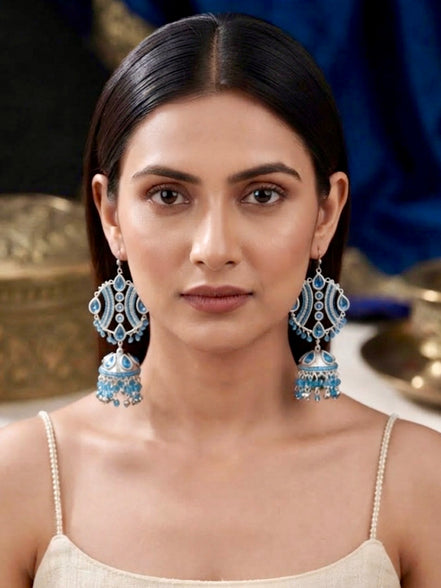 MEHRU Viral Blue Long Jhumka