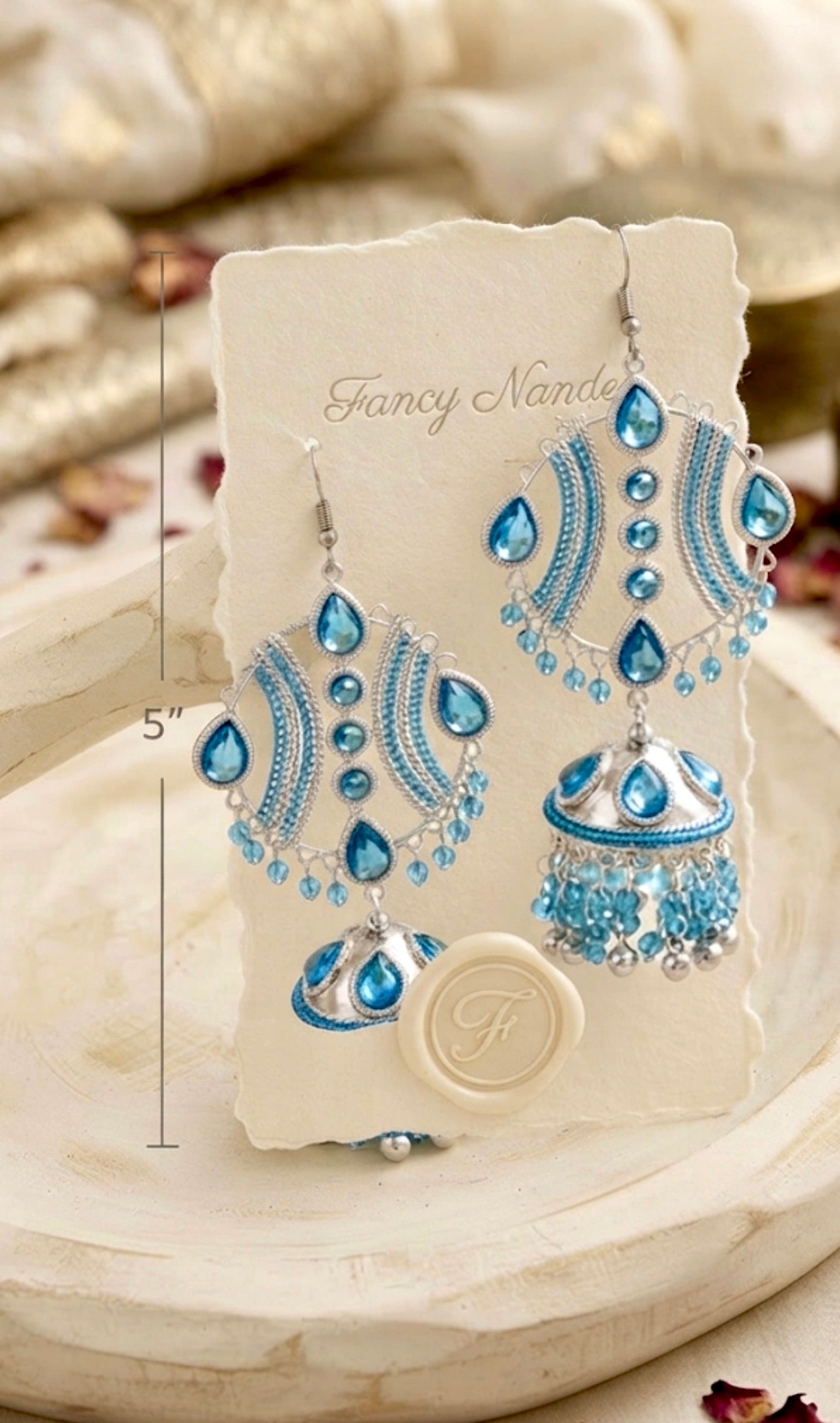 MEHRU Viral Blue Long Jhumka