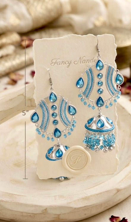 MEHRU Viral Blue Long Jhumka