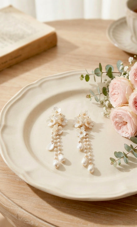 Mother Of Pearl Long Earrings