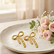 Pookie Bow Pearl Stud Earrings