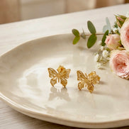 Butterfly Wing Stud Earrings.