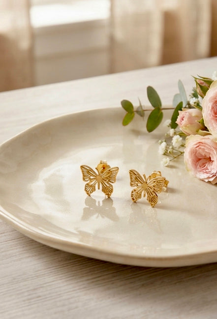 Butterfly Wing Stud Earrings.