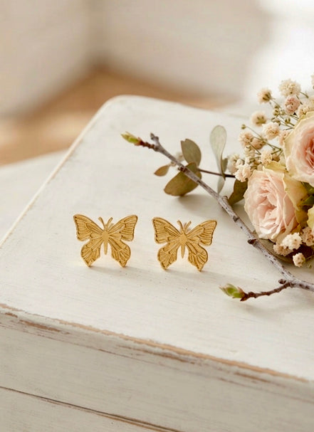 Butterfly Wing Stud Earrings.