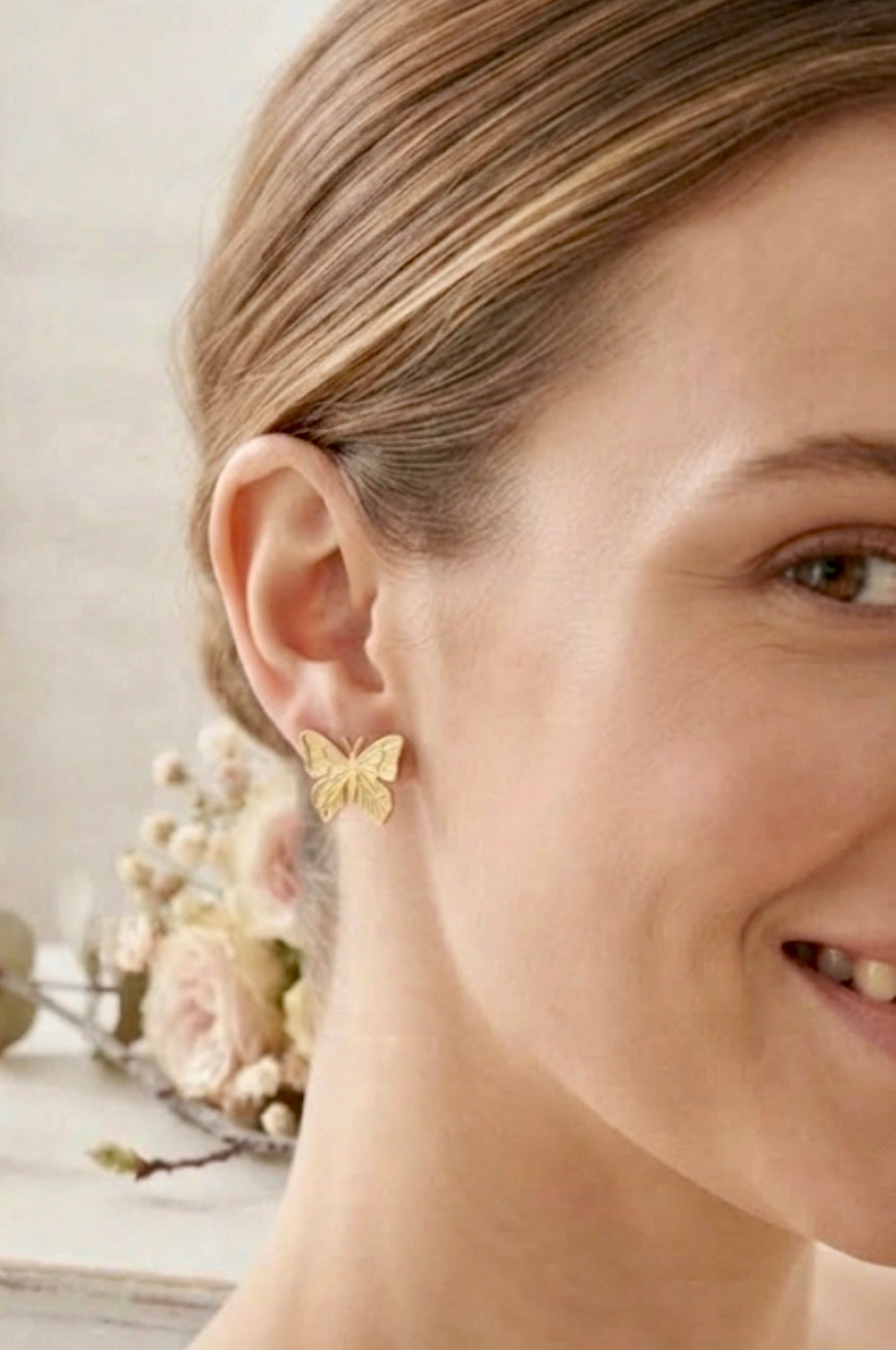 Butterfly Wing Stud Earrings.