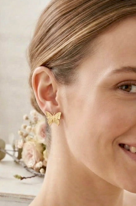 Butterfly Wing Stud Earrings.