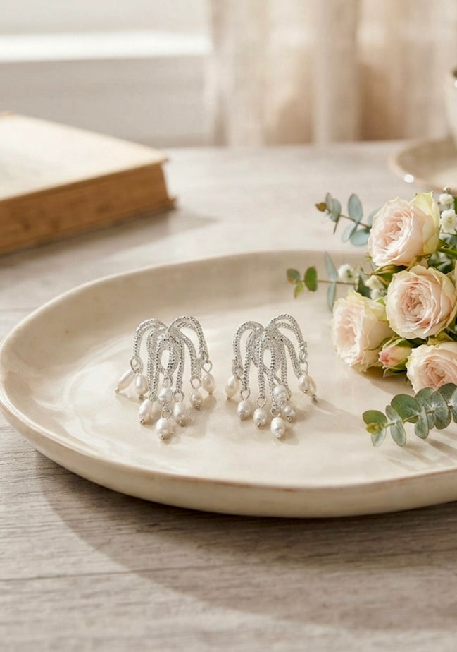 Shimmer Pearl Drops Earrings