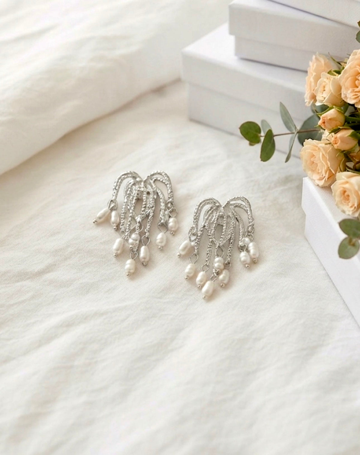 Shimmer Pearl Drops Earrings