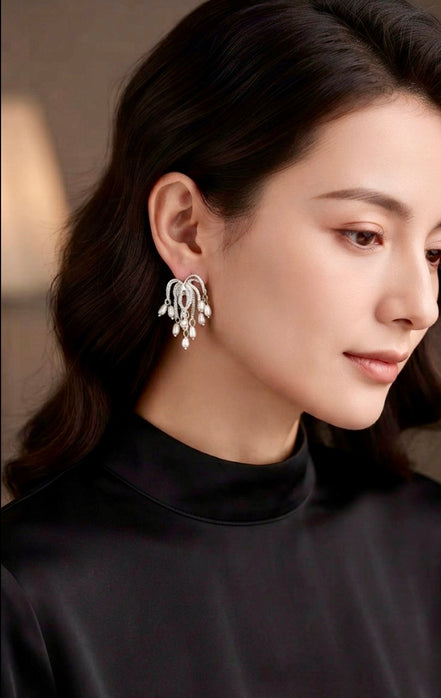 Shimmer Pearl Drops Earrings
