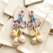 Multicolour Shell Drop Earring