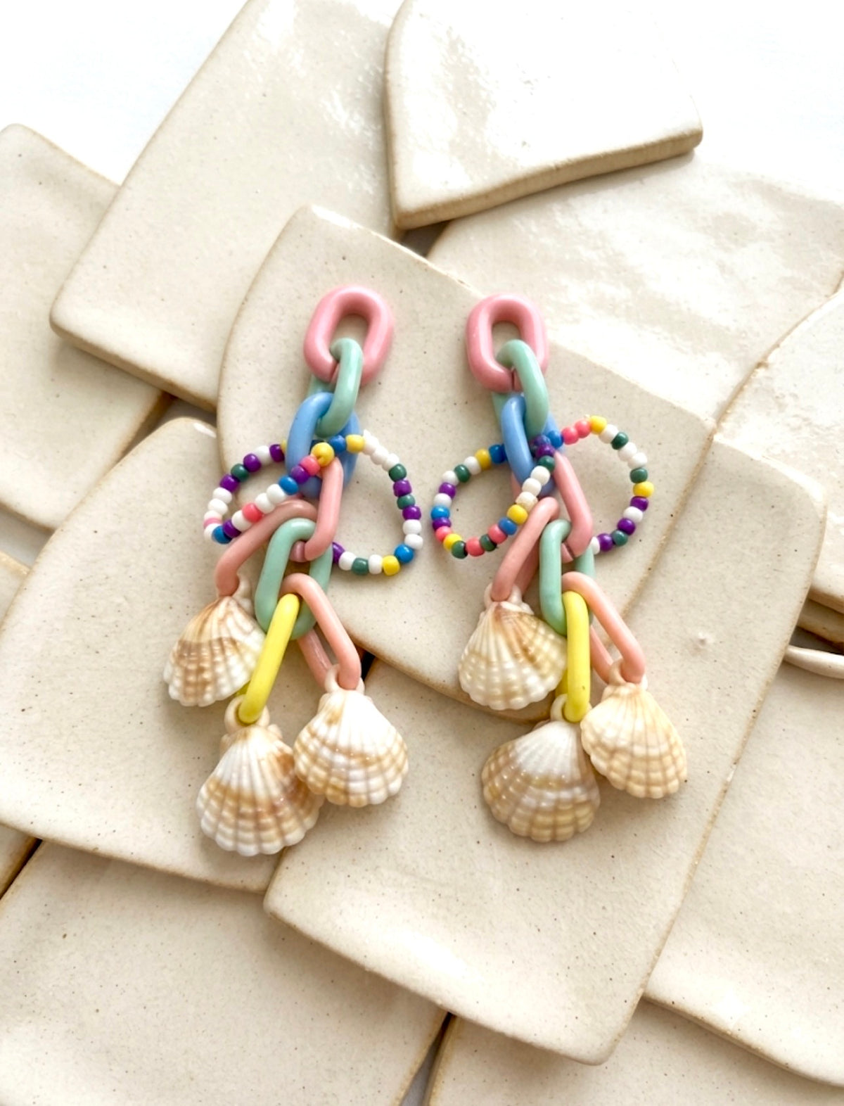 Multicolour Shell Drop Earring