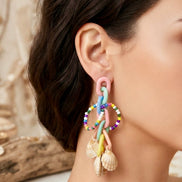 Multicolour Shell Drop Earring