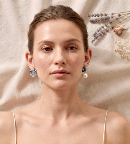 Mismatched Flower and Bud Earrings.