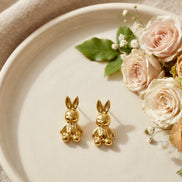 Golden Rabbit Studs