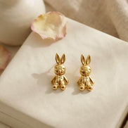 Golden Rabbit Studs