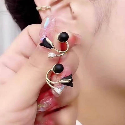 Black Rose Earrings